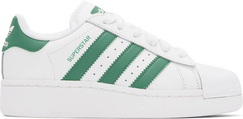 Adidas Originals White & Green Superstar XLG Sneakers