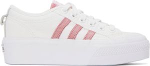 Adidas Originals White & Pink Nizza Platform Sneakers