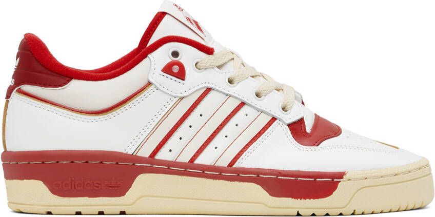 Adidas Originals White & Red Rivalry Low 86 Sneakers