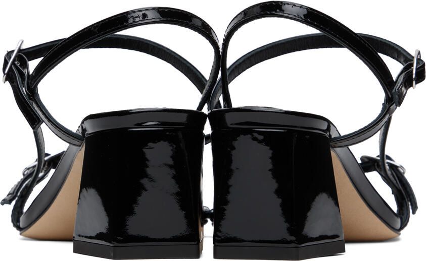 Aeyde Black Greta Heeled Sandals