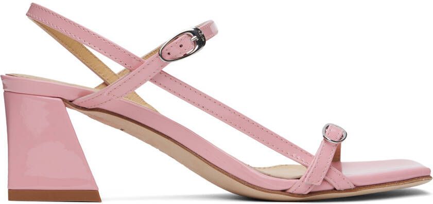 Aeyde Pink Greta Heeled Sandals