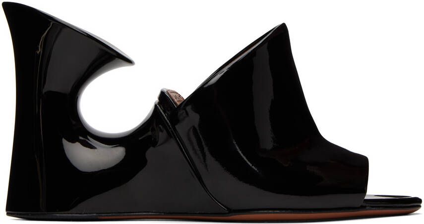 ALAÏA Black Calfskin Sculpture Heeled Sandals