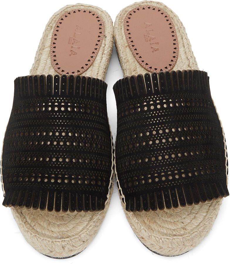 ALAÏA Black Openwork Sandals - Picture 1