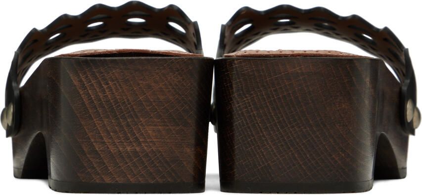 ALAÏA Black Vienne Wooden Clogs - Picture 1
