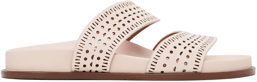 ALAÏA Pink Perforated Straps Sandals