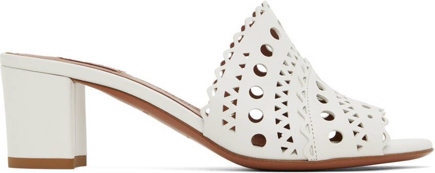 ALAÏA White Vienne Heeled Sandals