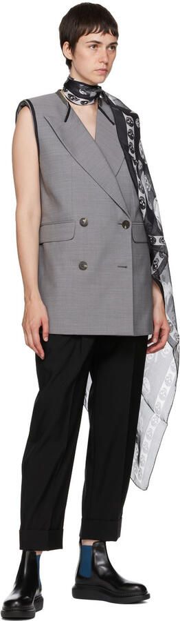 Alexander McQueen Black & Blue Hybrid Ankle Boots - Picture 4