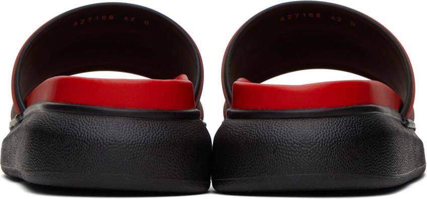 Alexander McQueen Black & Red Logo Pool Slides