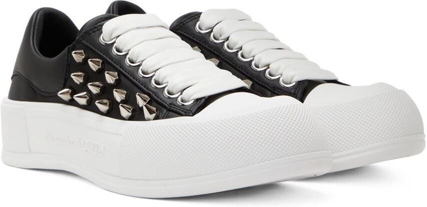 Alexander McQueen Black & White Deck Plimsoll Sneakers - Picture 2
