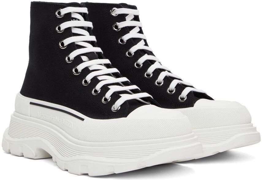 Alexander McQueen Black & White High Tread Slick Sneakers - Picture 2