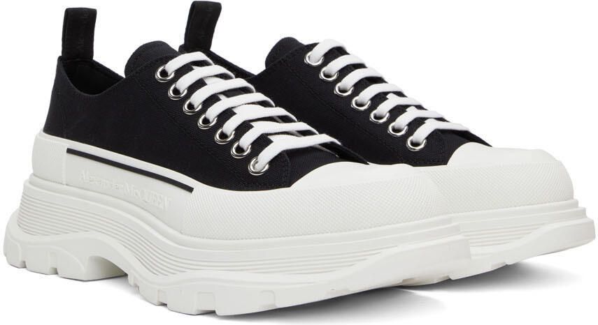 Alexander McQueen Black & White Low Tread Slick Sneakers - Picture 2