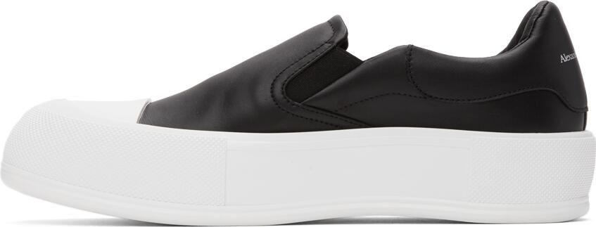 Alexander McQueen Black & White Plimsoll Slip-On Sneakers - Picture 3