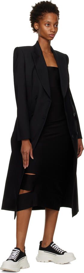 Alexander McQueen Black & White Slick Sneakers - Picture 4