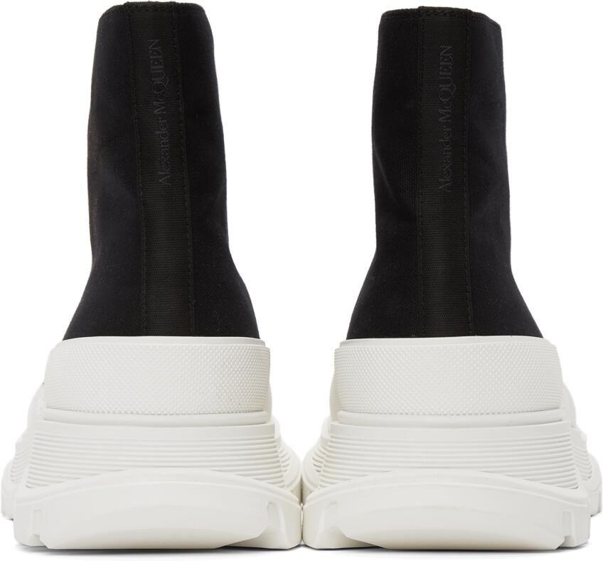 Alexander McQueen Black & White Tread Slick Hi Sneakers