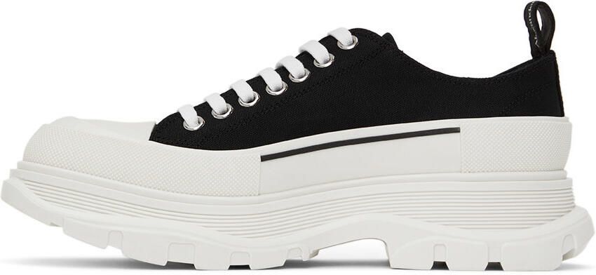 Alexander McQueen Black & White Tread Slick Sneakers - Picture 3