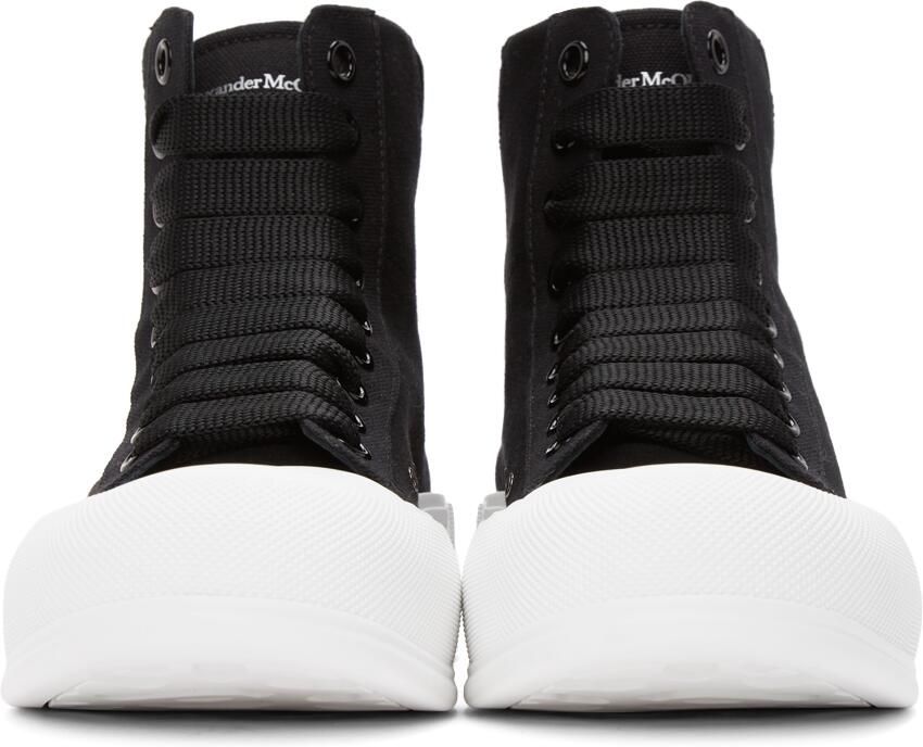 Alexander McQueen Black Deck Plimsoll High Top Sneakers - Picture 2