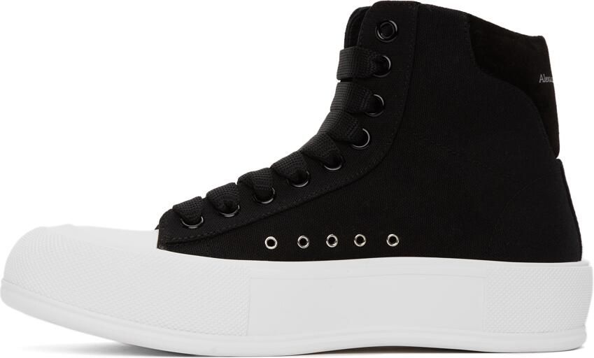 Alexander McQueen Black Deck Plimsoll High Top Sneakers - Picture 4