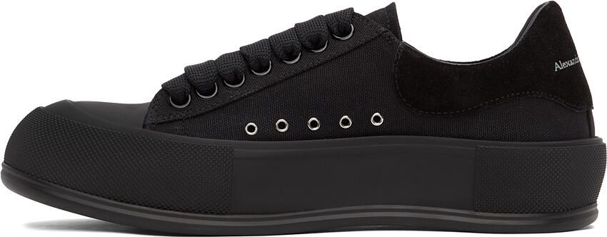 Alexander McQueen Black Deck Plimsoll Sneakers - Picture 2