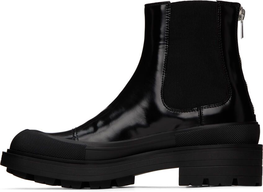 Alexander McQueen Black Leather Chelsea Boots - Picture 3
