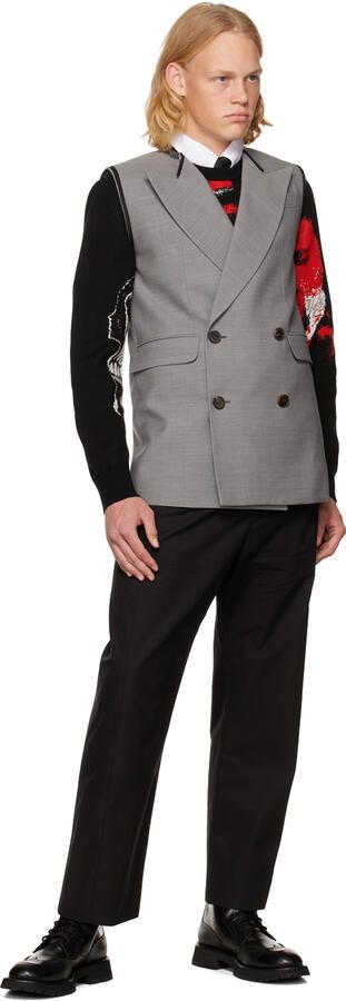 Alexander McQueen Black Leather Lace-Up Boots - Picture 4