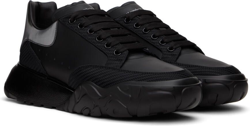 Alexander McQueen Black New Court Sneakers - Picture 2