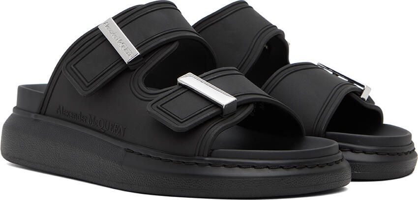 Alexander McQueen Black Oversized Hybrid Slides - Picture 2