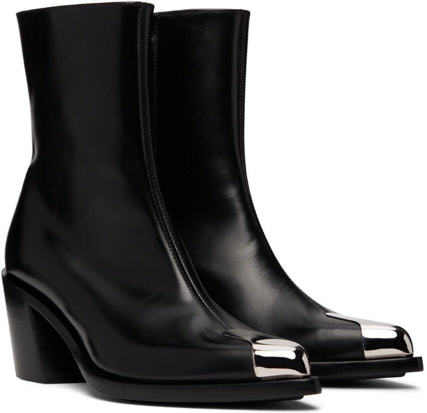 Alexander McQueen Black Punk Ankle Boots