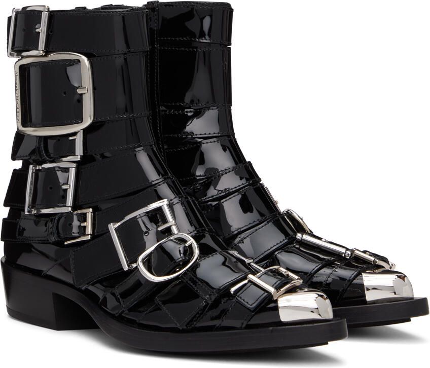 Alexander McQueen Black Punk Buckle Boot - Picture 2