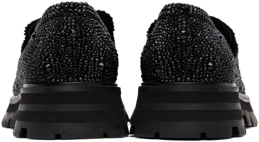 Alexander McQueen Black Rhinestone Loafers