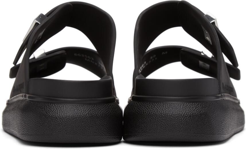 Alexander McQueen Black Rubber Hybrid Slides