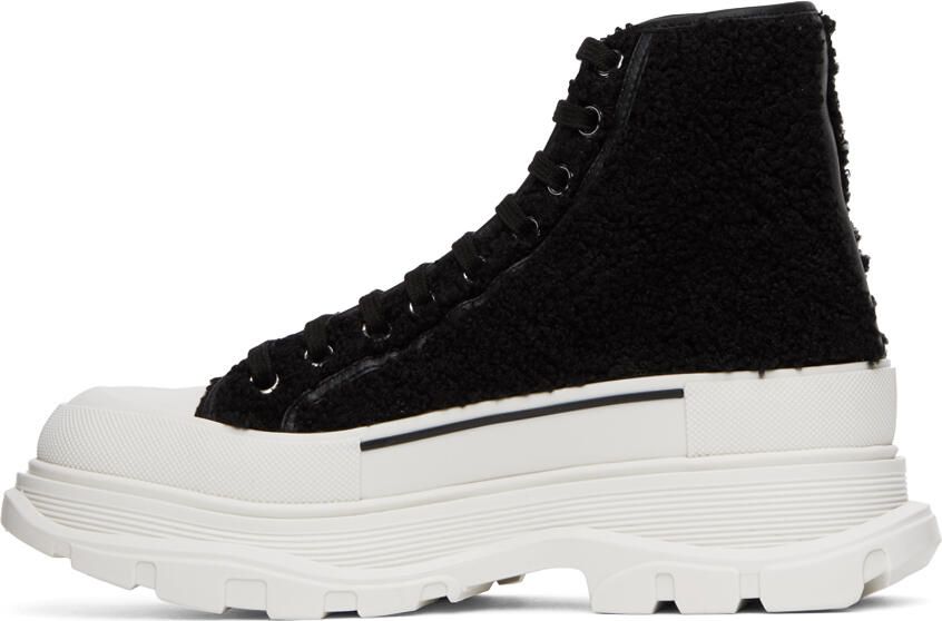 Alexander McQueen Black Shearling Sneakers - Picture 3