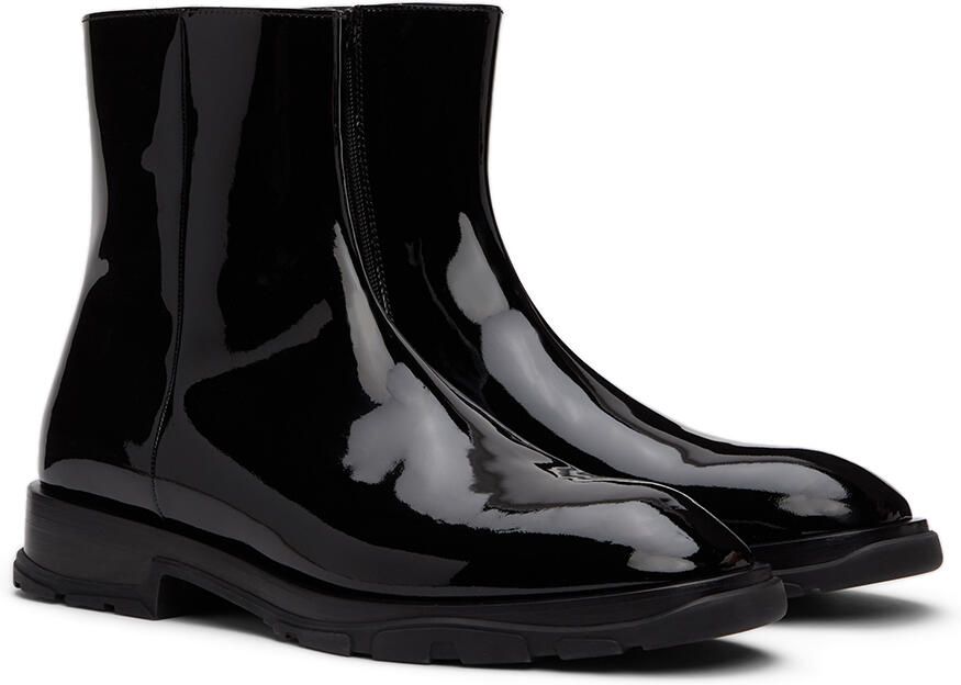 Alexander McQueen Black Slim Tread Boots - Picture 2