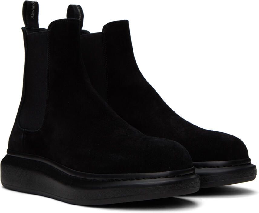 Alexander McQueen Black Suede Chelsea Boots - Picture 2