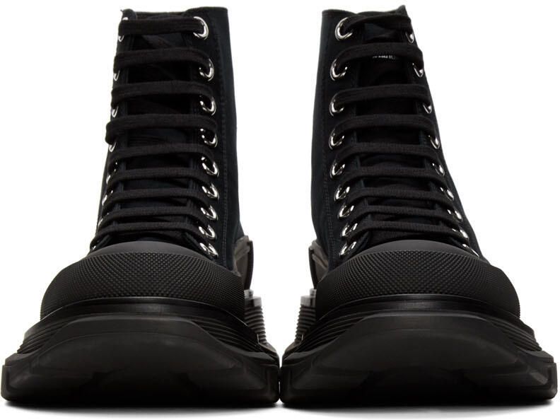 Alexander McQueen Black Tread Slick Platform High Sneakers - Picture 3