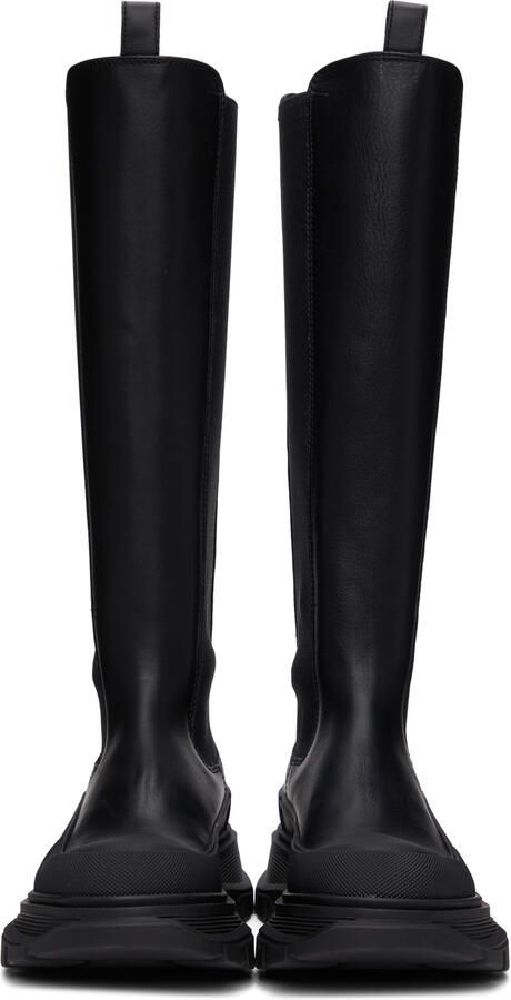 Alexander McQueen Black Tread Slick Tall Boots - Picture 2