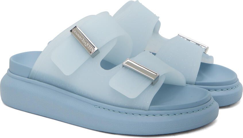 Alexander McQueen Blue Hybrid Glitter Slides - Picture 2