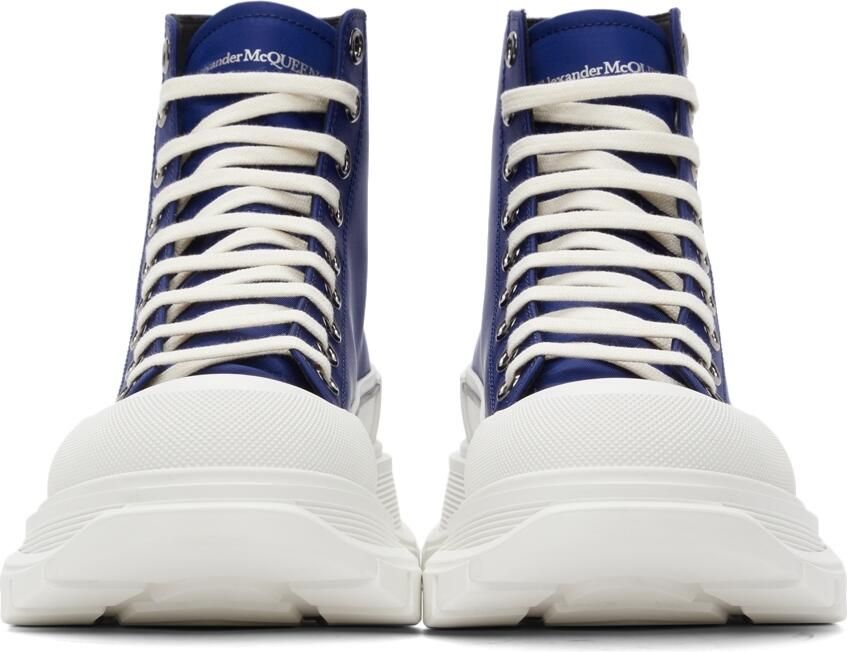 Alexander McQueen Blue Tread Slick High Sneakers - Picture 2