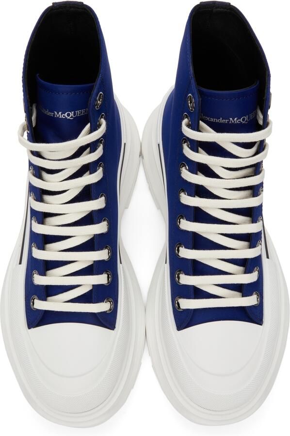 Alexander McQueen Blue Tread Slick High Sneakers - Picture 3