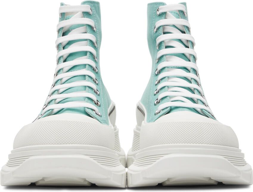 Alexander McQueen Blue Tread Slick High Sneakers - Picture 2