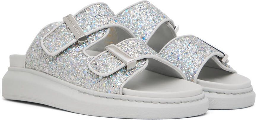 Alexander McQueen Gray Oversized Hybrid Slides - Picture 2