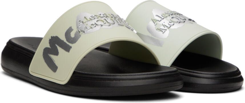 Alexander McQueen Green Graffiti Sandals - Picture 2