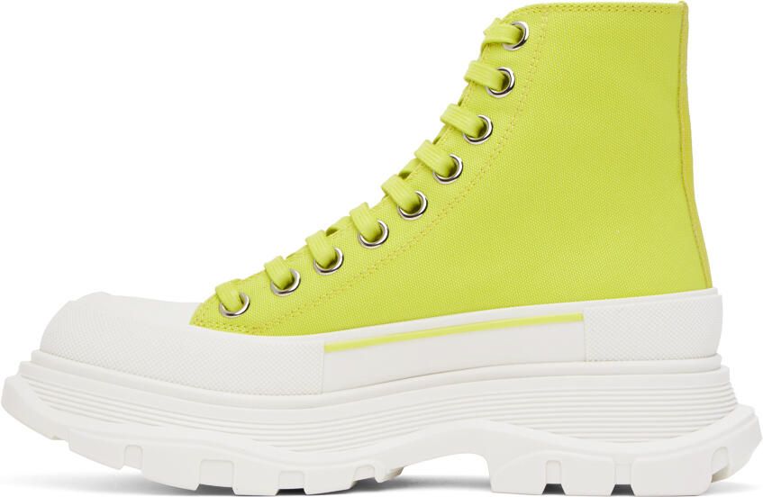 Alexander McQueen Green Tread Slick High Sneakers - Picture 3
