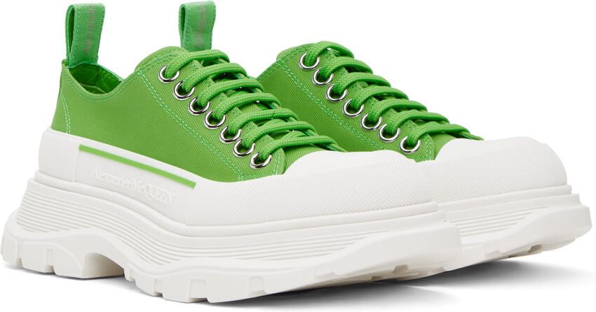 Alexander McQueen Green Tread Slick Sneakers - Picture 2