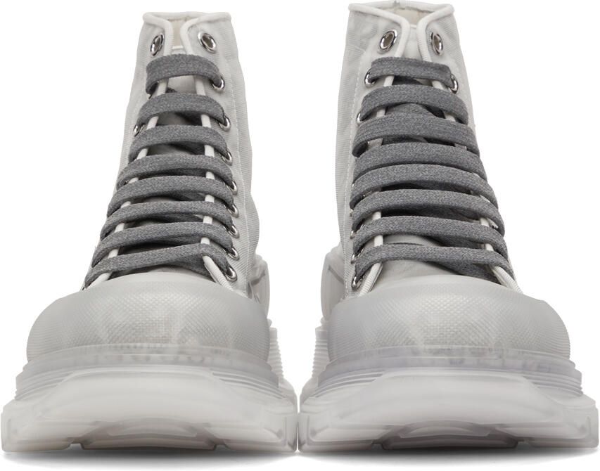 Alexander McQueen Grey Print Tread Slick High Sneakers - Picture 2