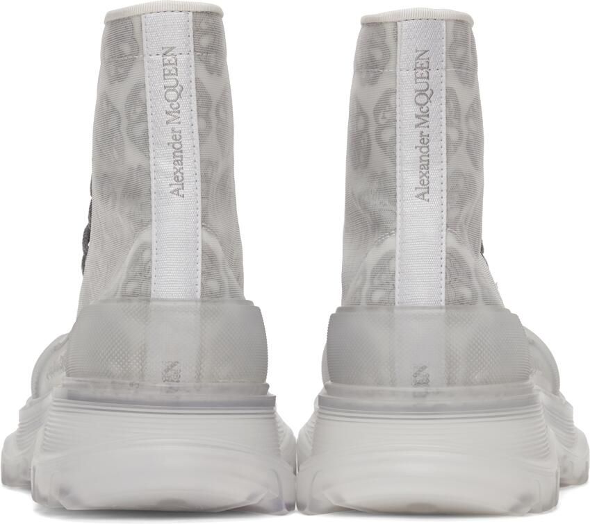Alexander McQueen Grey Print Tread Slick High Sneakers