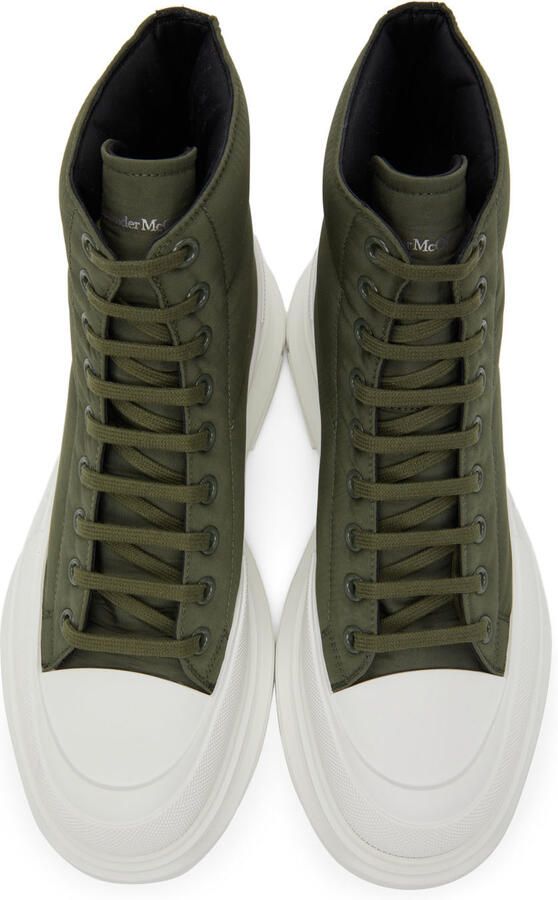 Alexander McQueen Khaki & White Tread Slick Boots - Picture 2