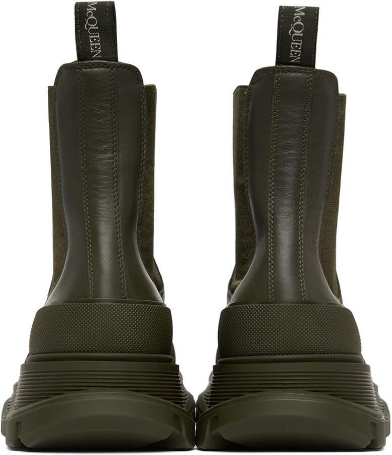 Alexander McQueen Khaki Tread Slick Chelsea Boots