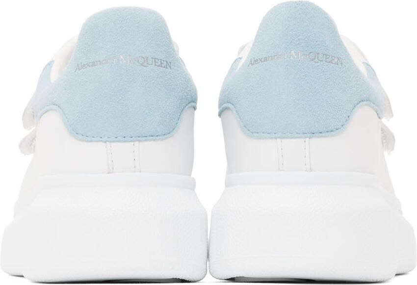 Alexander McQueen Kids White & Blue Oversized Velcro Sneakers