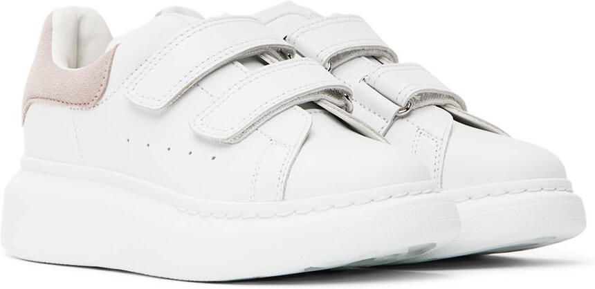 Alexander McQueen Kids White & Pink Oversized Velcro Sneakers - Picture 2