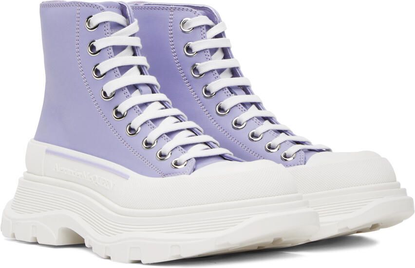 Alexander McQueen Purple Tread Slick Sneakers - Picture 3